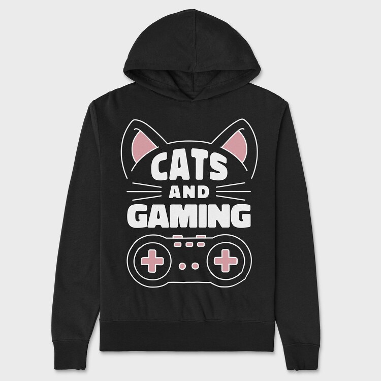 Cats and Gaming, Unisex Men's Hoodie