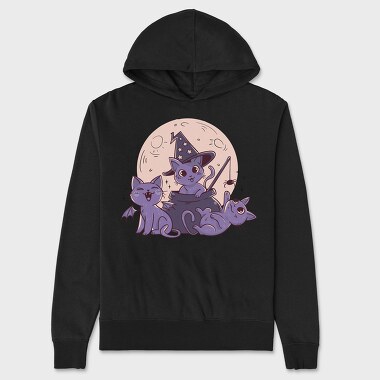 Cats Halloween Composition, Unisex Men's Hoodie