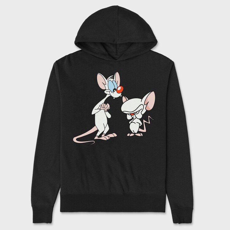 Cartoon Retro Pinky and Cerebro 3, Unisex Men's Hoodie