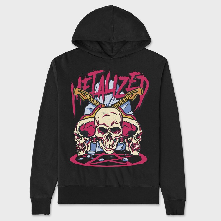 Metalized Skulls Rock, Unisex Men's Hoodie