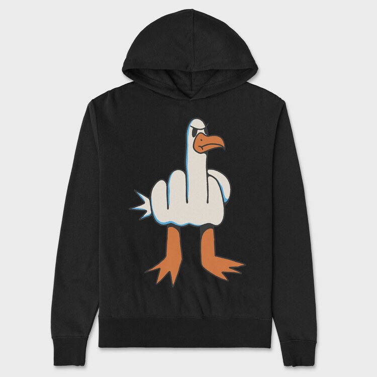 Middle Finger Seagull, Unisex Men's Hoodie