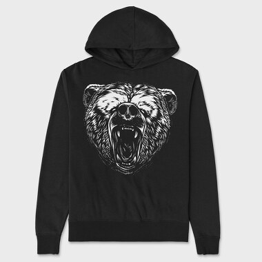 Bear White, Unisex Men's Hoodie