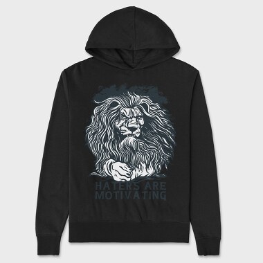 Lion Haters Are Motivating, Unisex Men's Hoodie