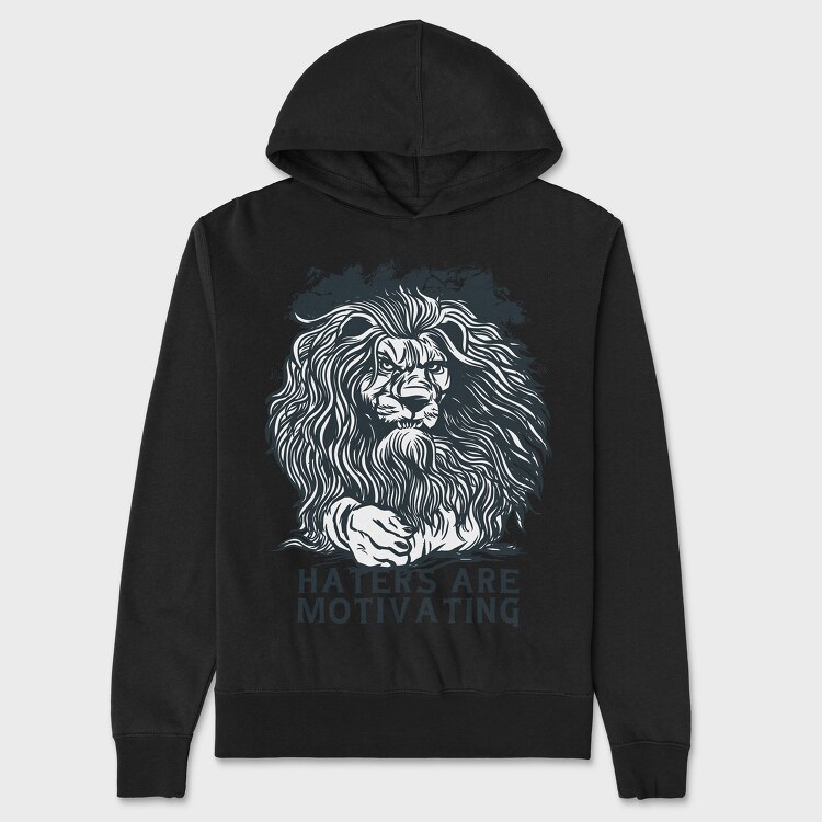 Lion Haters Are Motivating, Unisex Men's Hoodie