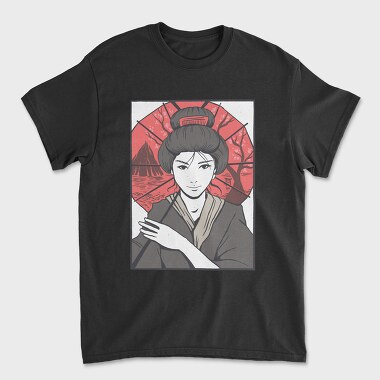 Geisha Umbrella, Unisex Men's T-Shirt