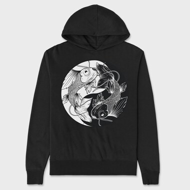 Fish Yng Yang, Unisex Men's Hoodie