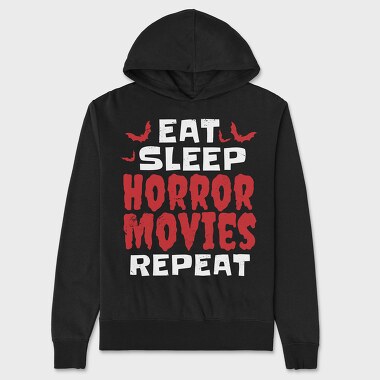 Eat Sleep Horror Movies, Unisex Men's Hoodie