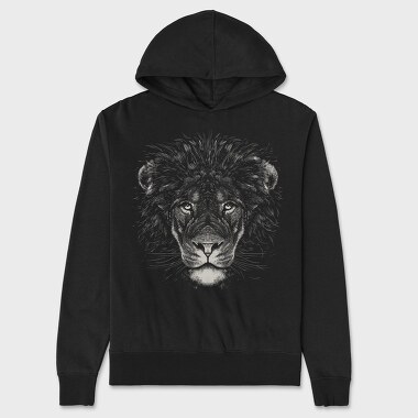 Monochrome Lion, Unisex Men's Hoodie