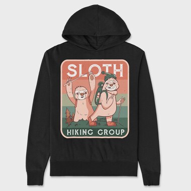 Sloth Hiking Group, Unisex Men's Hoodie