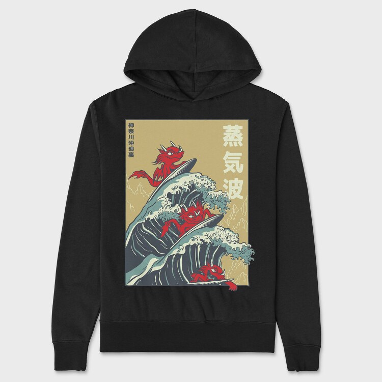 Big Wave Dragons, Unisex Men's Hoodie