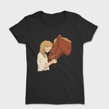 Girl Horse Watercolor, Women's T-Shirt