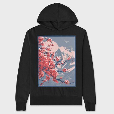 Sakura Mountains Paint, Unisex Men's Hoodie