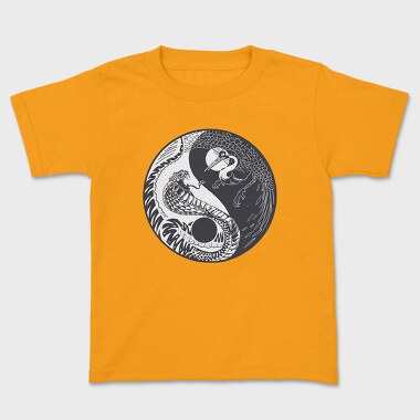 Kids' T-Shirt, YingYang Crane Snake