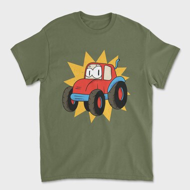 Unisex Men's T-Shirt, Cartoon Tractor