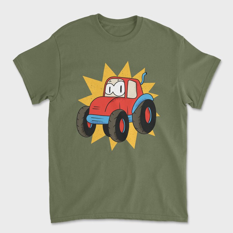 Cartoon Tractor, Unisex Men's T-Shirt