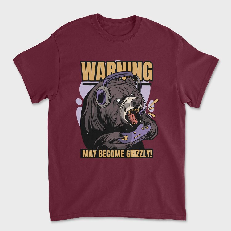 Gaming Bear Angry, Unisex Men's T-Shirt