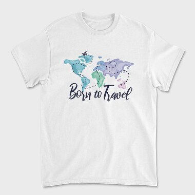 Born To Travel, Unisex Men's T-Shirt