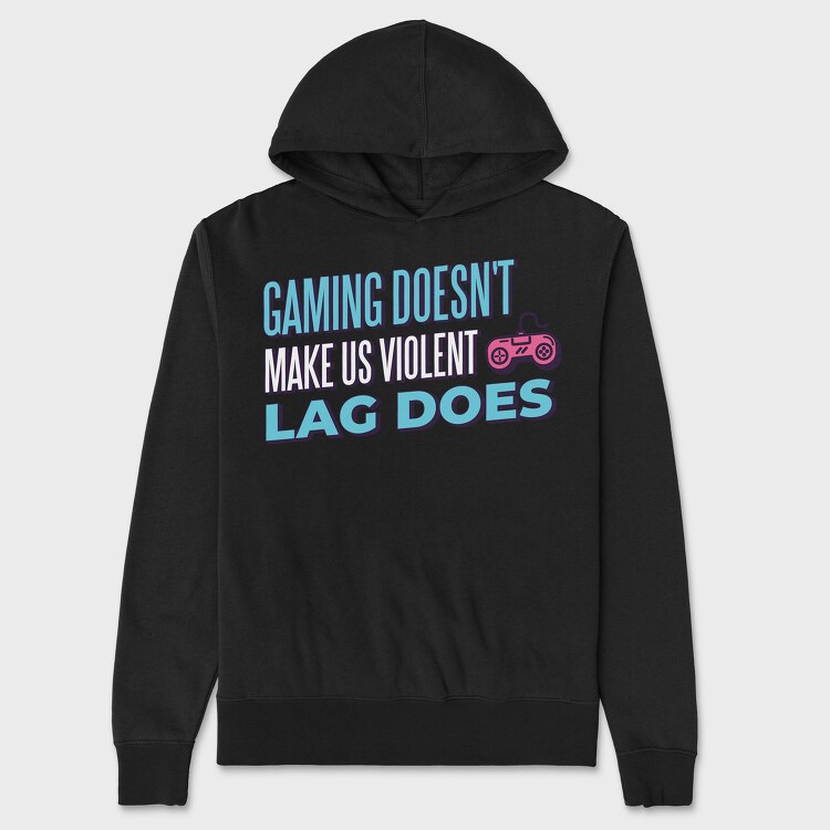 Gaming Doesn't Make Us Violent, Unisex Men's Hoodie