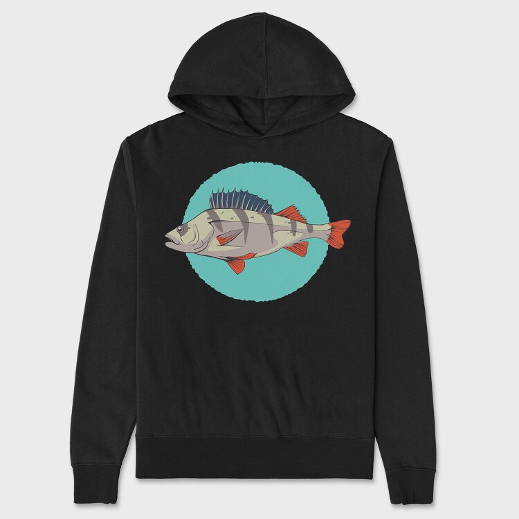 Flussbarsch Fish, Unisex Men's Hoodie