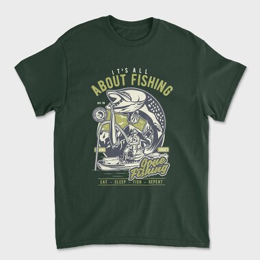 All About Fishing, Unisex Men's T-Shirt
