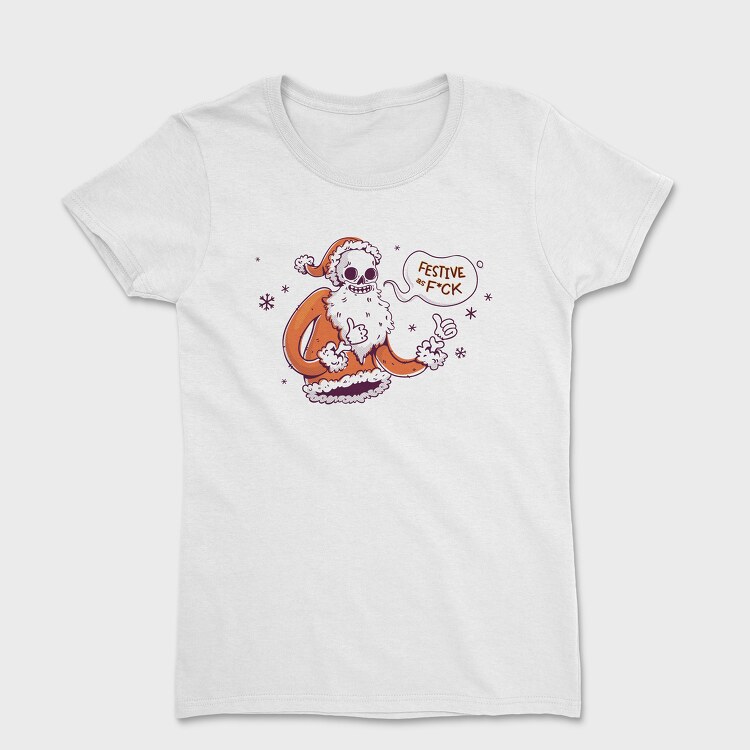 Anti Christmas Vintage Retro Skeleton Santa, Women's T-Shirt