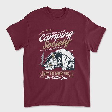 Camping Society, Unisex Men's T-Shirt