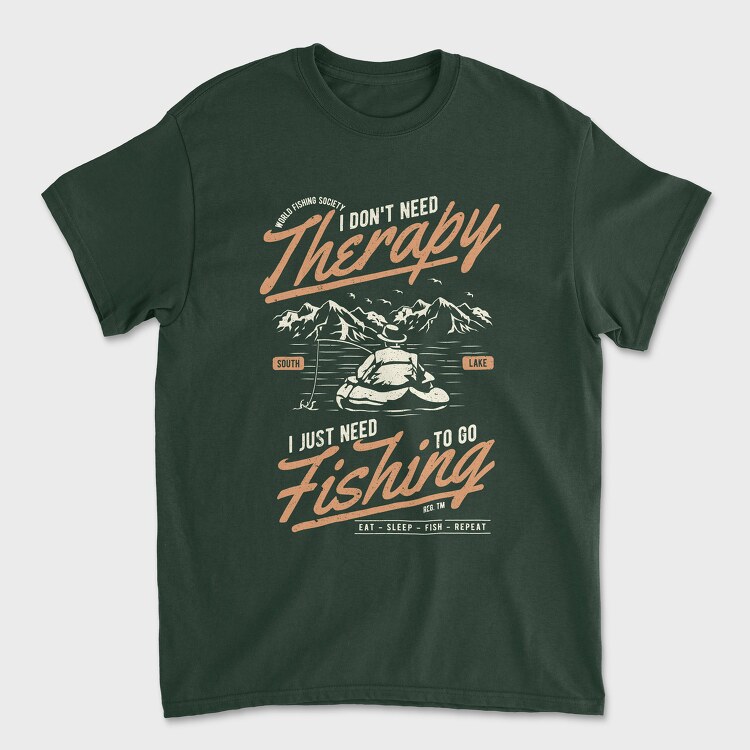 Fishing Therapy, Унисекс Мъжка Тениска