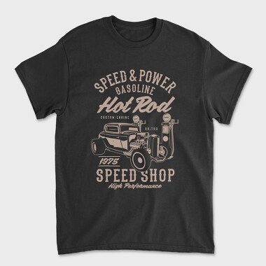 Унисекс Мъжка Тениска, Speed & Power Hotrod