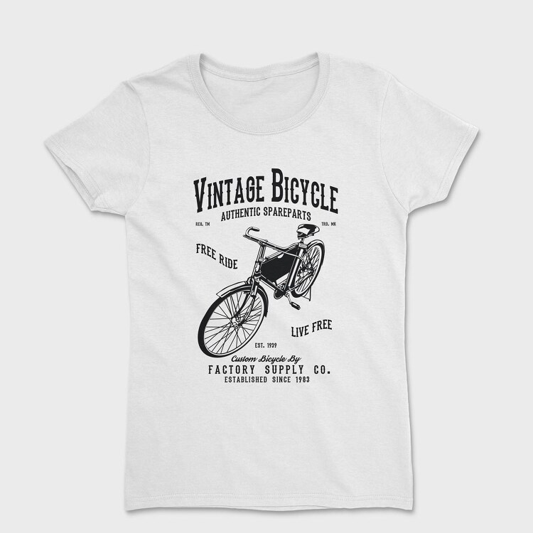 Vintage Bicycle, Дамска Тениска