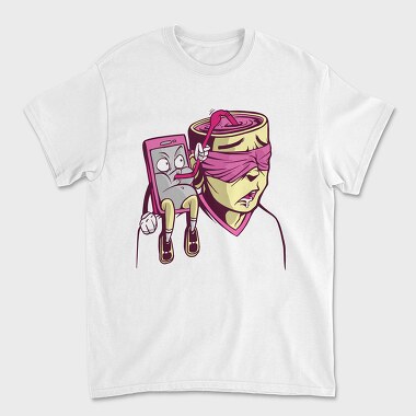 Brain Phone Illustration, Unisex Men's T-Shirt