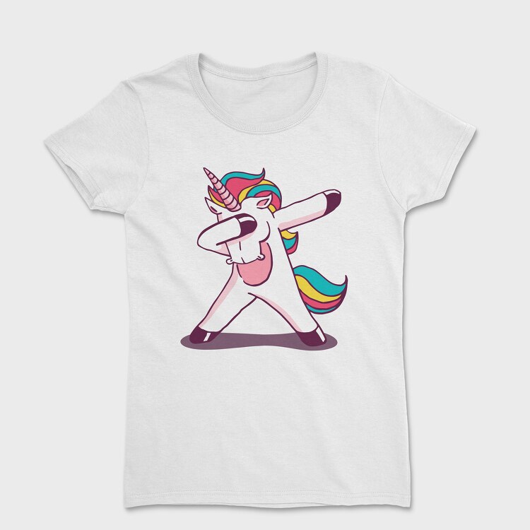 Dab Animal Comics Unicorn, Women's T-Shirt