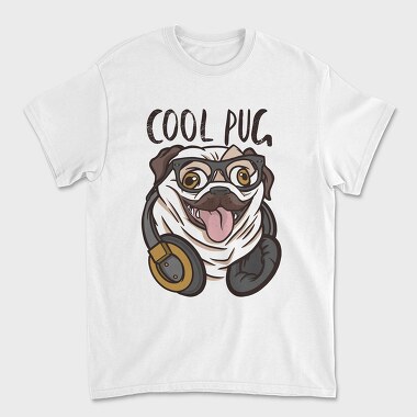 Унисекс Мъжка Тениска, Pug Cool
