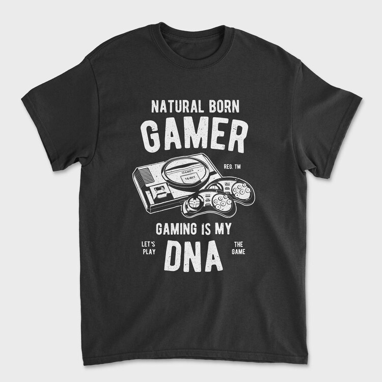 Natural Born Gamer, Унисекс Мъжка Тениска