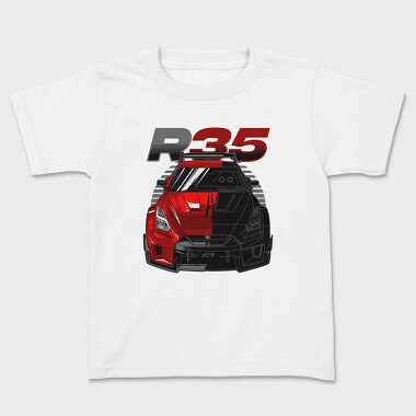 GTR R35 Liberty Walk Silhouette, Kids' T-Shirt
