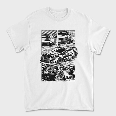 Unisex Men's T-Shirt, PANEL MUSTANG