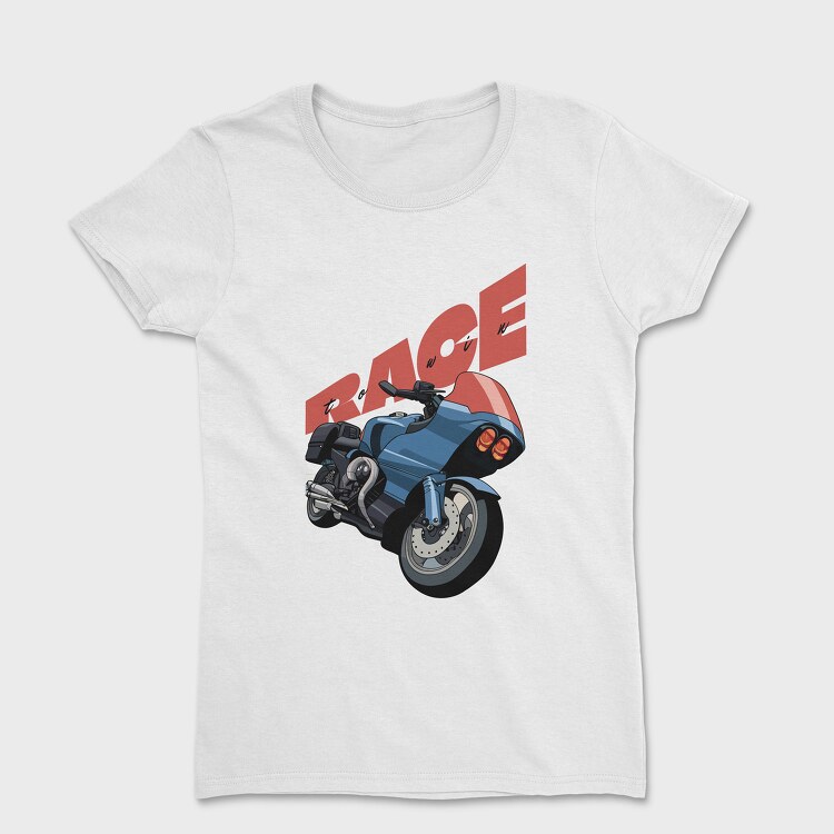 Anime Manga Style Motorcycle Rider, Дамска Тениска