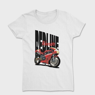 Anime Style Motorcycle Drawing Phrase Redline Warrior, Women's T-Shirt