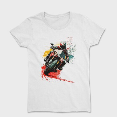 Дамска Тениска, Colorful Explosion Sports Motorcycle Rider