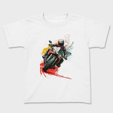 Colorful Explosion Sports Motorcycle Rider, Kids' T-Shirt