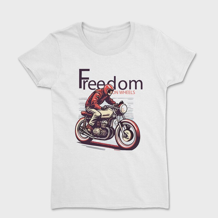 Freedom on Wheels Motorcycle Retro, Women's T-Shirt