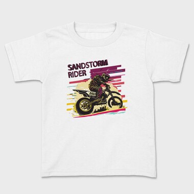 Motocross Rider MotorcycleArt 80S, Kids' T-Shirt