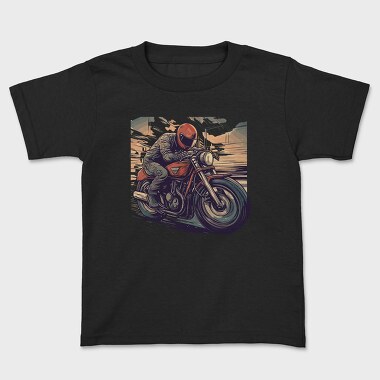 Motorcycle With Comic Rider, Kids' T-Shirt