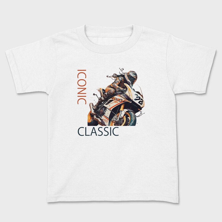 Racing Motorcycle Manga Style Iconic Classic, Kids' T-Shirt