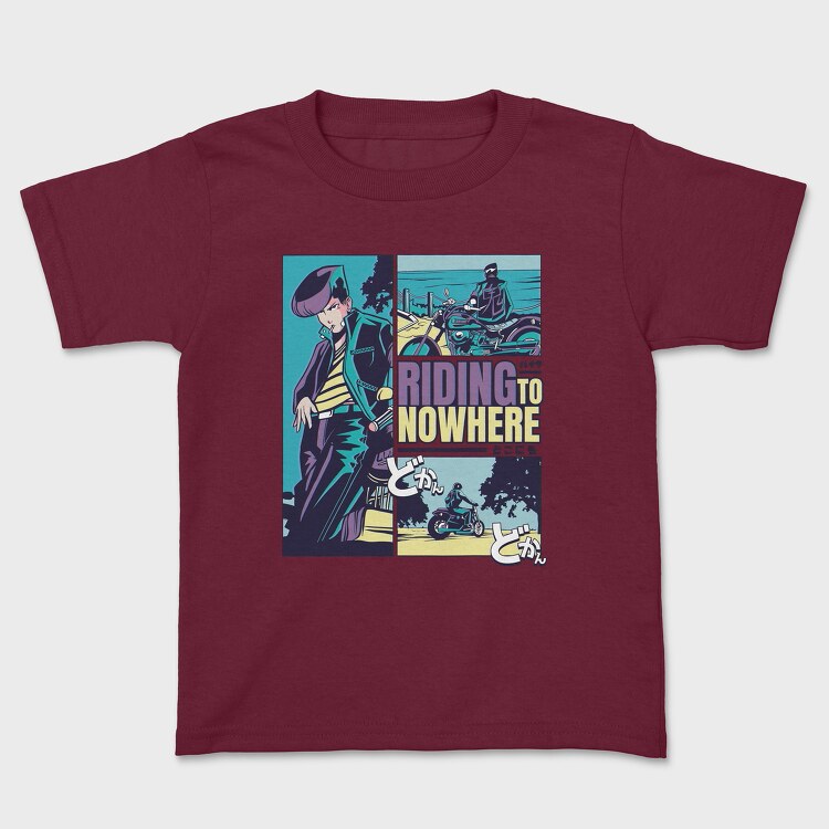 Anime Vaporwave Riding Nowhere, Kids' T-Shirt