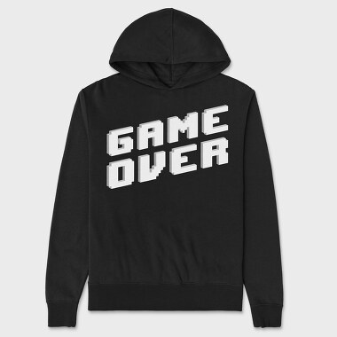 Unisex Men's Hoodie, Retro Game Over