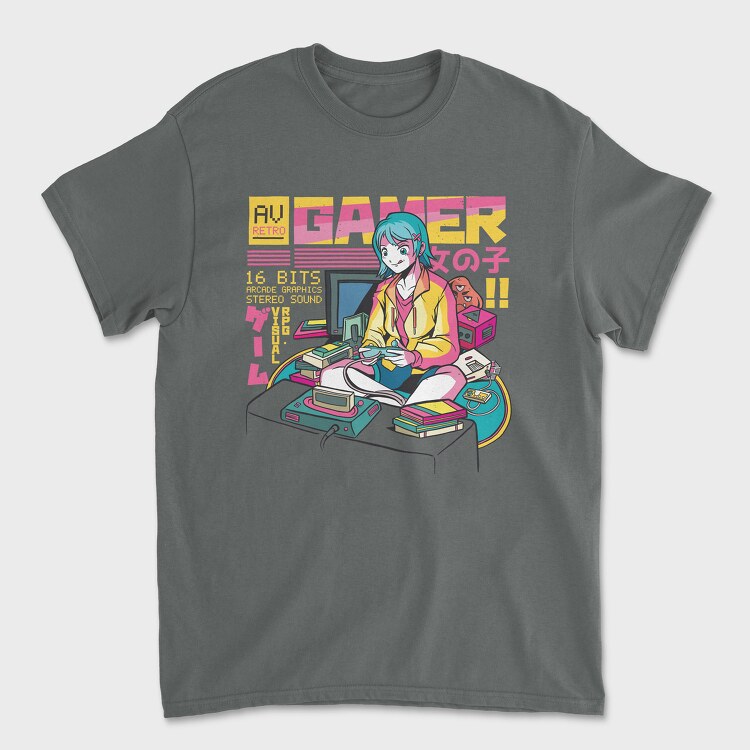 Anime Gamer Girl, Унисекс Мъжка Тениска