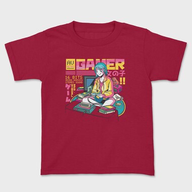 Anime Gamer Girl, Kids' T-Shirt