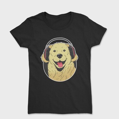 Women's T-Shirt, Headphone Dog