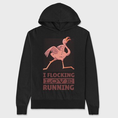 Flamingo Running, Unisex Men's Hoodie