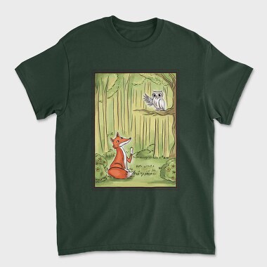 Cute Fox And Owl, Unisex Men's T-Shirt